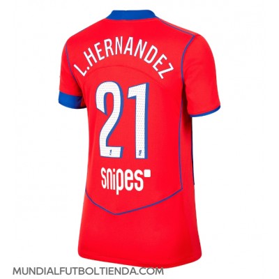 Camiseta Paris Saint-Germain Lucas Hernandez #21 Tercera Equipación Replica 2025-26 para mujer mangas cortas Camiseta Paris Saint-Germain Lucas Hernandez #21 Tercera Equipación Replica 2025-26 para mujer mangas cortas